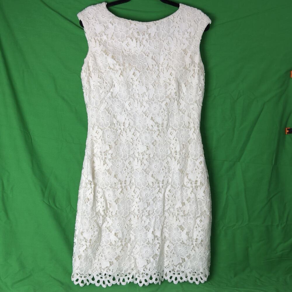 Lauren Ralph Lauren Dress Sz 12 - Ivory Lace Overlay Sheath -Form Fitting